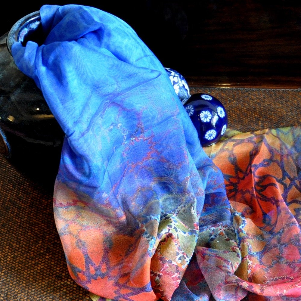 Hand painted Designer Silk Scarf